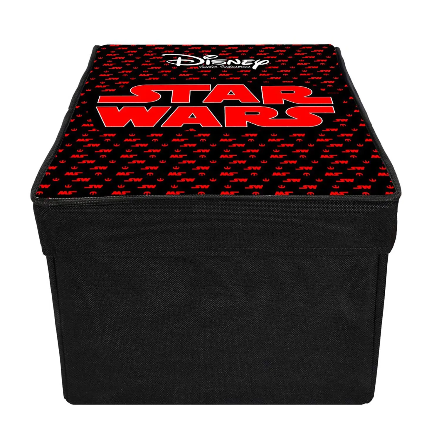 Kuber Industries Star War Printed Flodable Storage Box/Organizer For Toys, Cloths And Books With Lid & Handle (Black)-HS43KUBMART26583