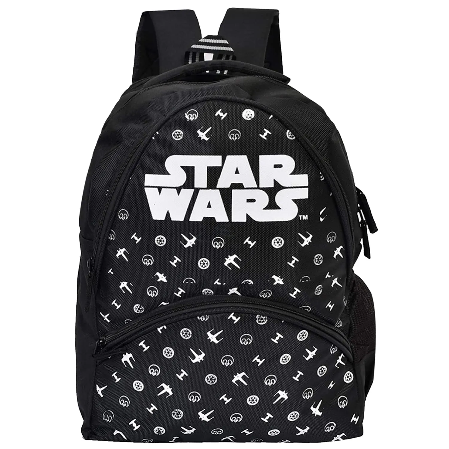 Kuber Industries Star Wars School Bag | Kids School Bags | Student Bookbag | Spacious School Bag | School Bag for Girls & Boys | School Backpack for Kids | 4 Compartments School Bag | Black