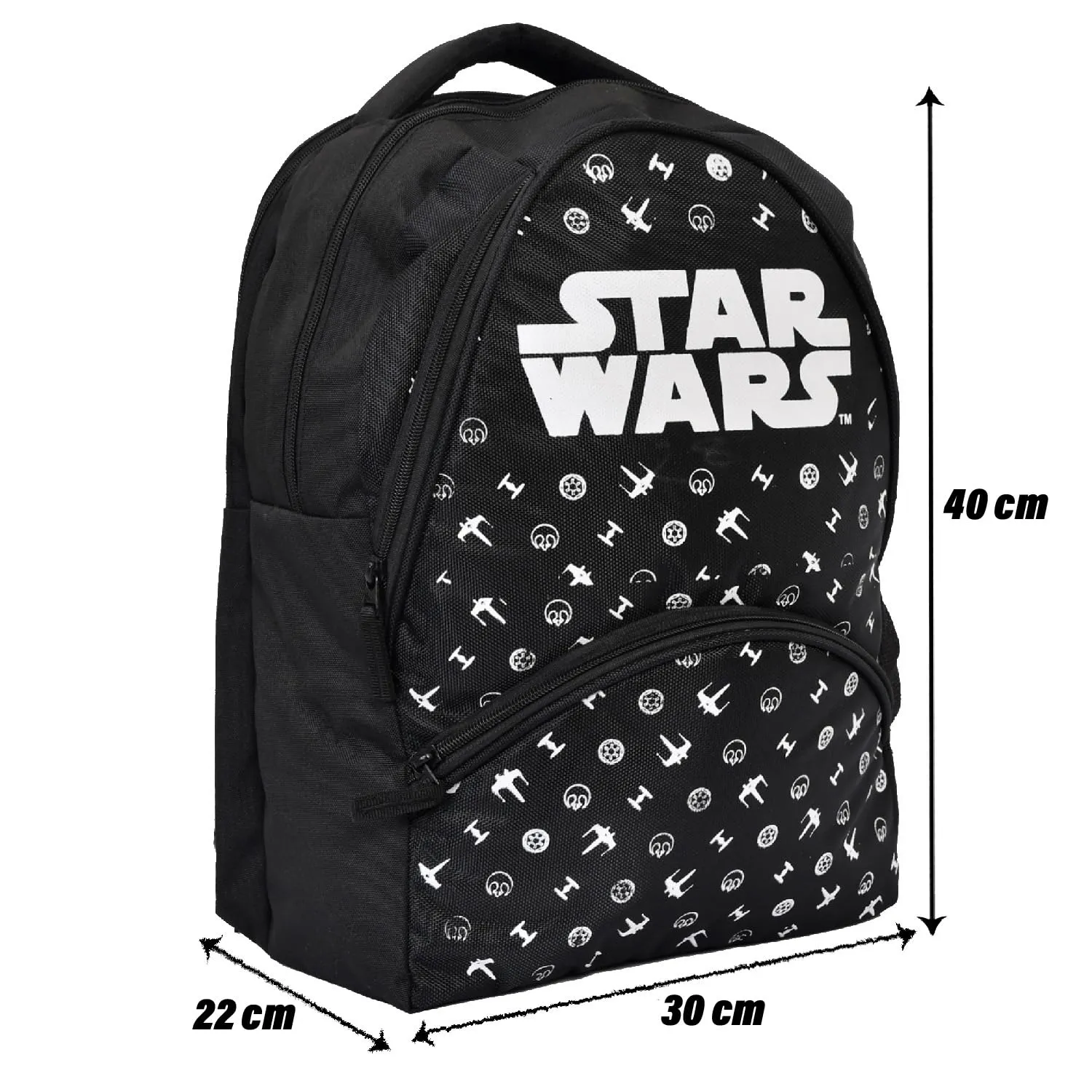 Kuber Industries Star Wars School Bag | Kids School Bags | Student Bookbag | Spacious School Bag | School Bag for Girls & Boys | School Backpack for Kids | 4 Compartments School Bag | Black