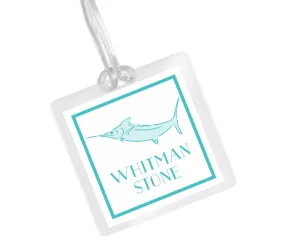 Laminated Bag Tag - Blue Marlin