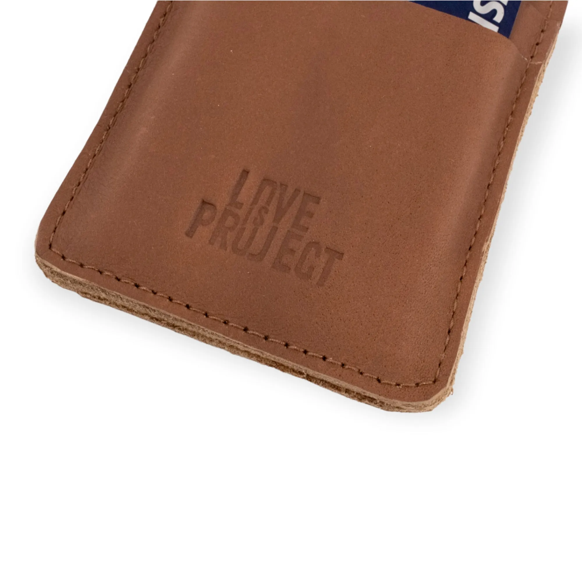 Leather Card Wallet - Brown