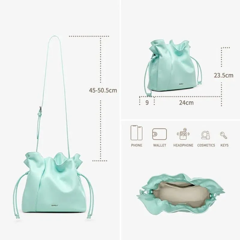 Leather Casual Bucket Bag