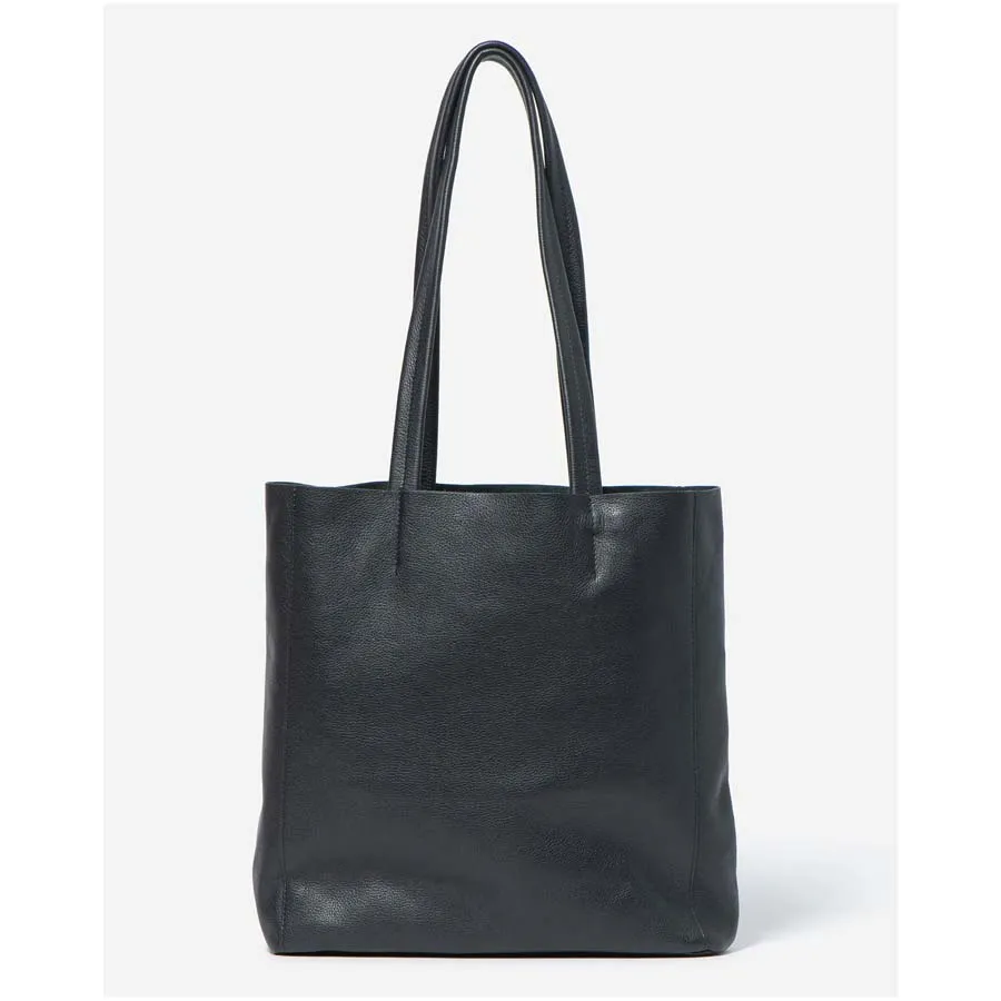 Leather Georgia Mini Tote Bag - Black