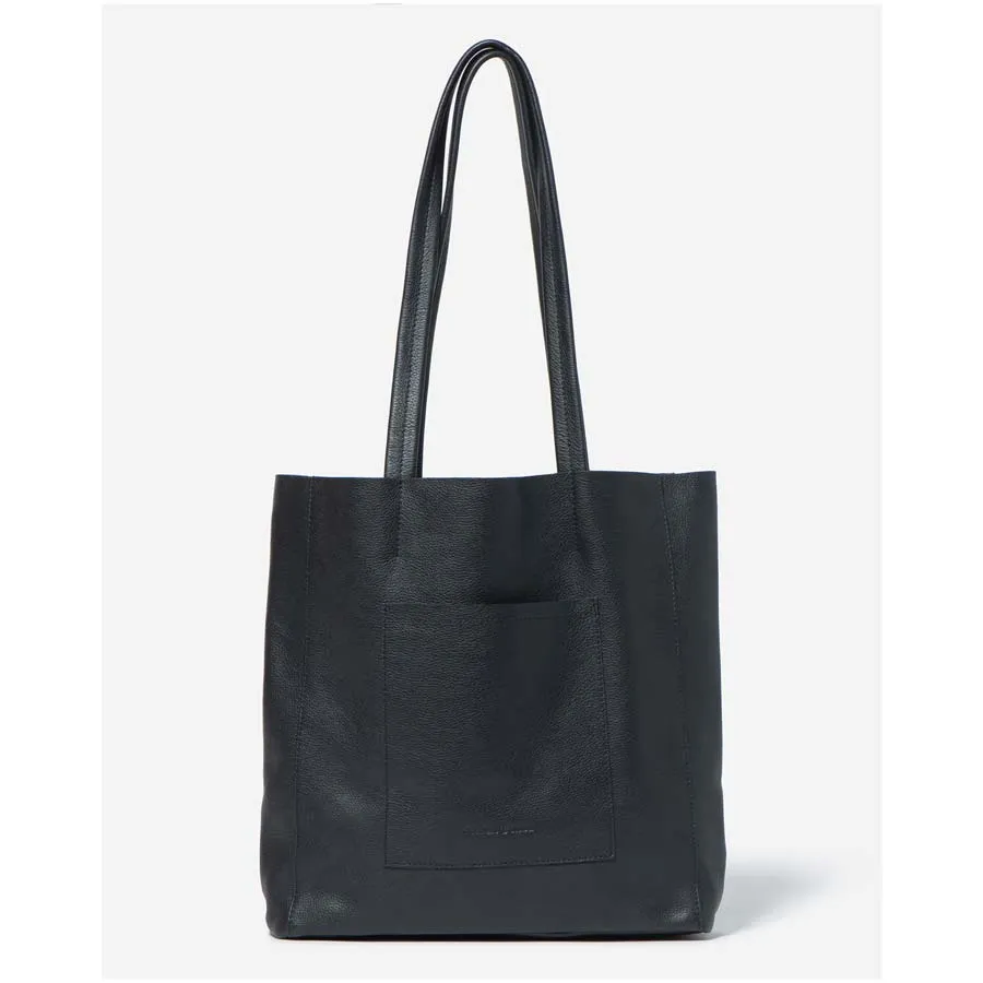 Leather Georgia Mini Tote Bag - Black