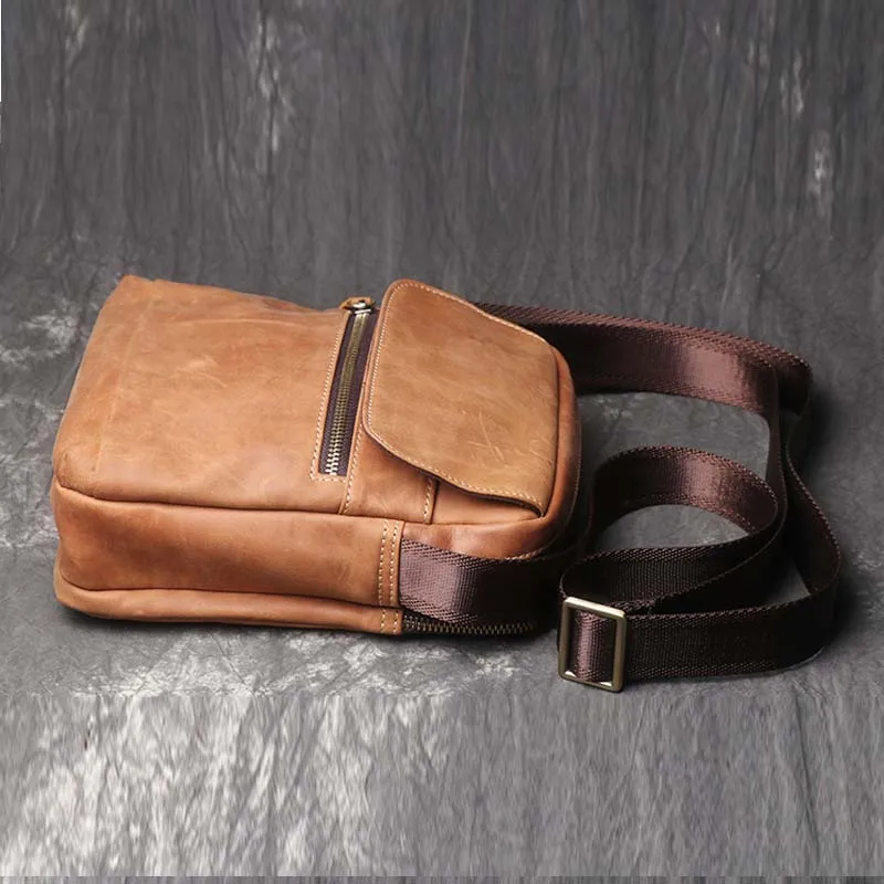 Leather Shoulder Bag For Men,Leather Shoulder Bag Message Bag Casual Cross Body Bag