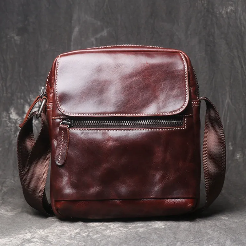 Leather Shoulder Bag For Men,Leather Shoulder Bag Message Bag Casual Cross Body Bag