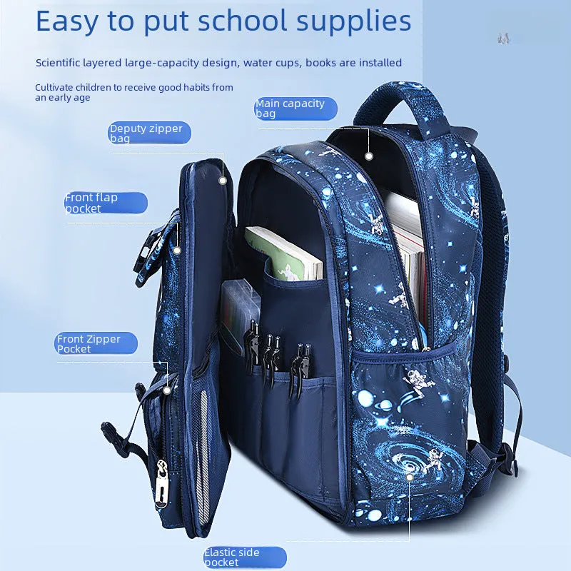 Lightweight Side Refrigerator Type Schoolbag for Elementary Students