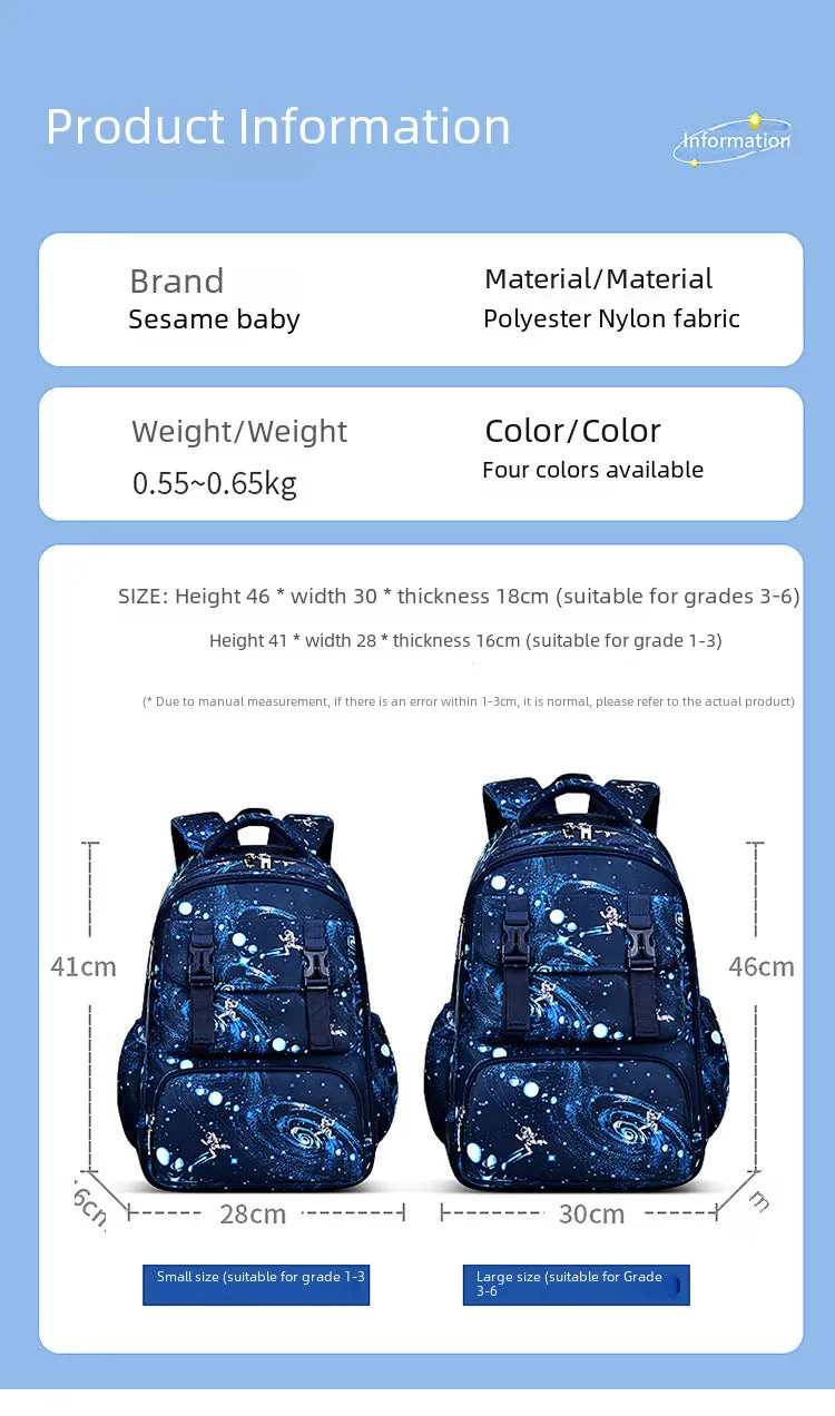 Lightweight Side Refrigerator Type Schoolbag for Elementary Students