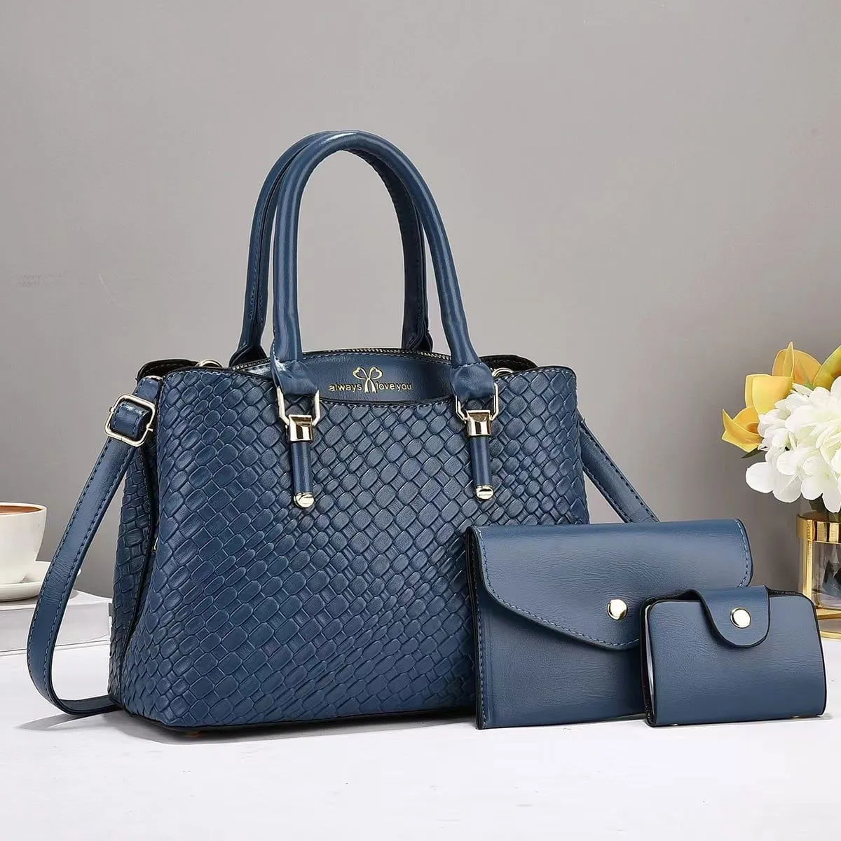 LovelyRLovely Woven Texture Three-piece Handbag Set