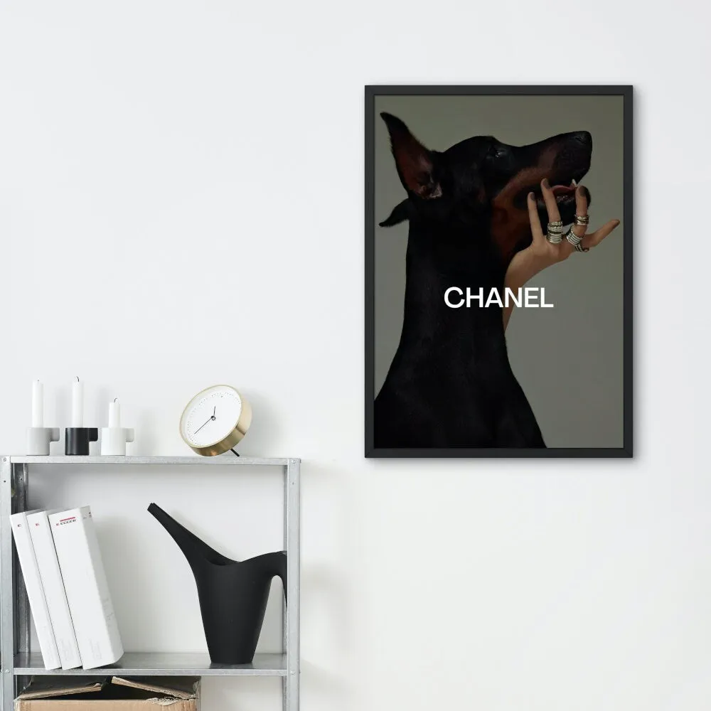 Luxury Fashion Doberman Poster PRINTABLE ART, Designer Wall Art, Digital Luxury Fashion Wall Art, Designer Dog Print, Doberman Poster, Hypebeast