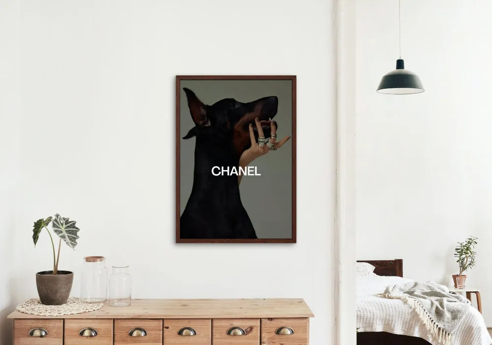 Luxury Fashion Doberman Poster PRINTABLE ART, Designer Wall Art, Digital Luxury Fashion Wall Art, Designer Dog Print, Doberman Poster, Hypebeast