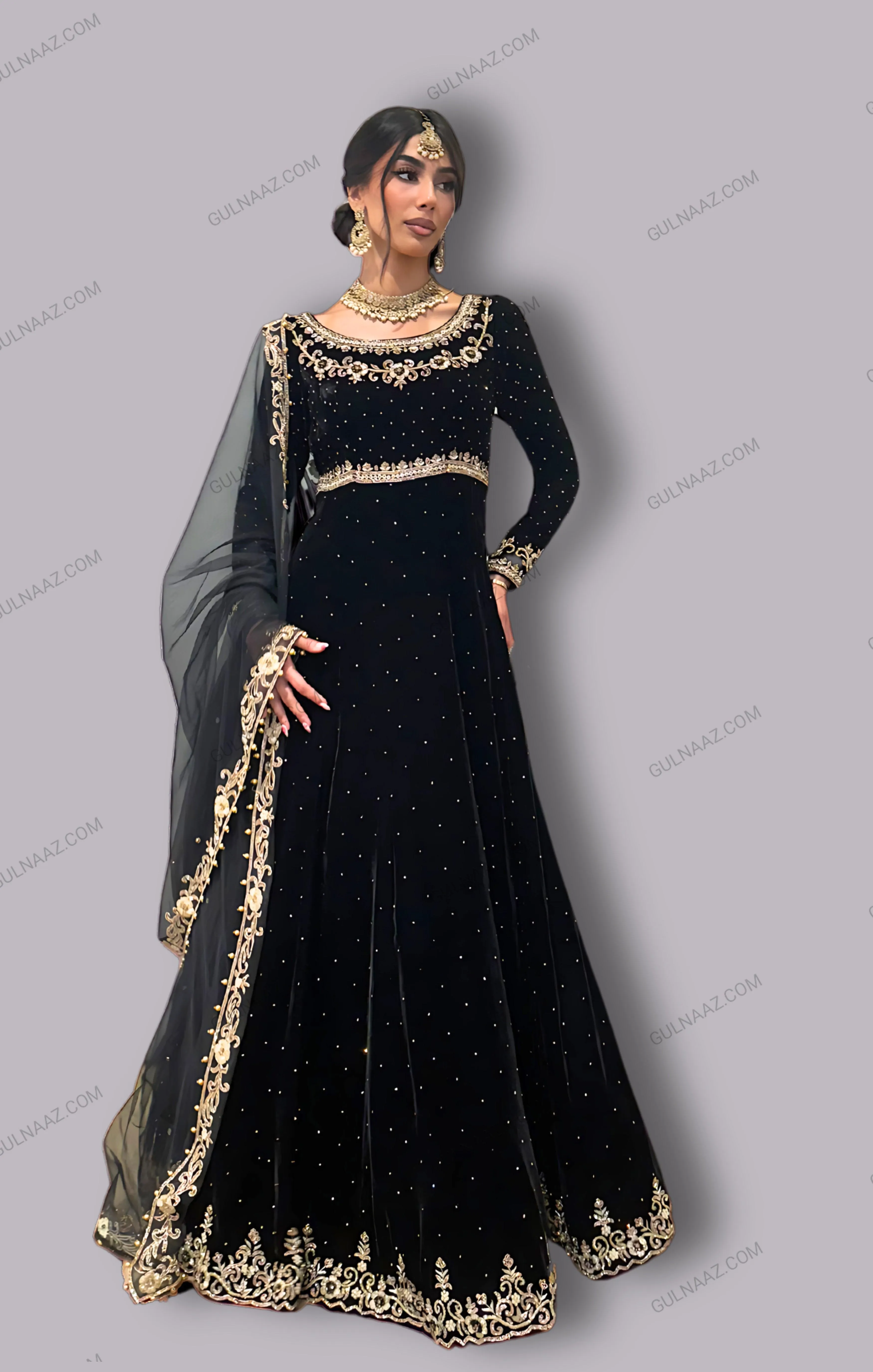 Manahil Velvet Gown