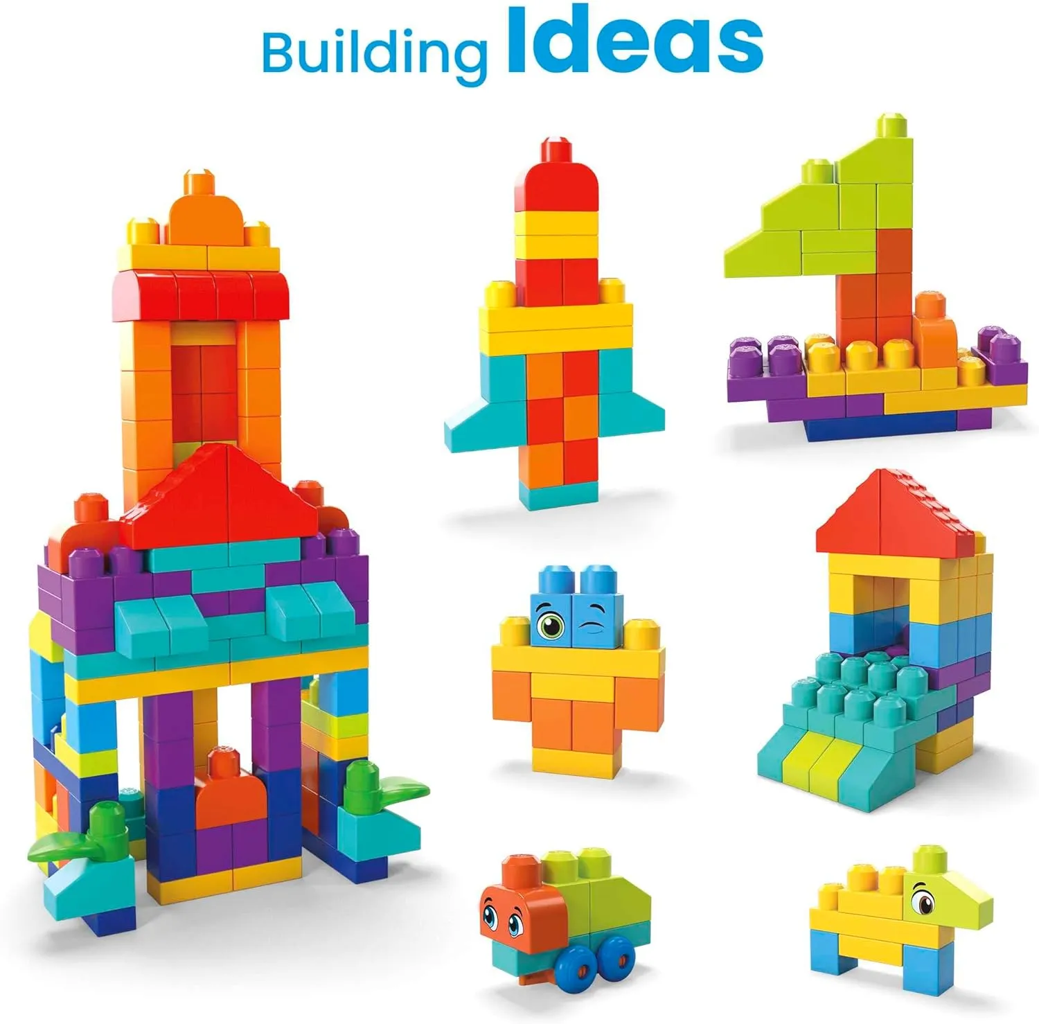 ?MEGA BLOKS Bigger Building Bag building set with 150 big and colorful building blocks, and 1 storage bag