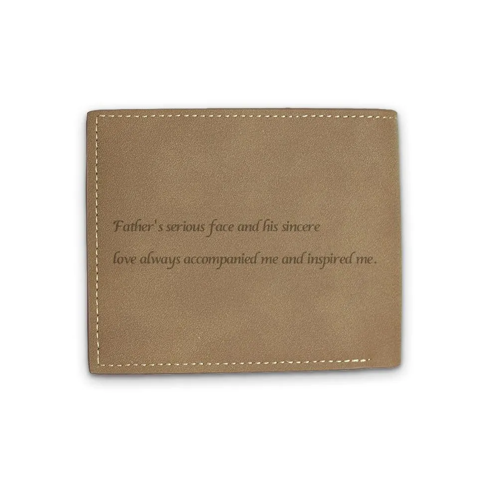 Memorable Gift Men's Custom Photo Wallet - Brown Leather