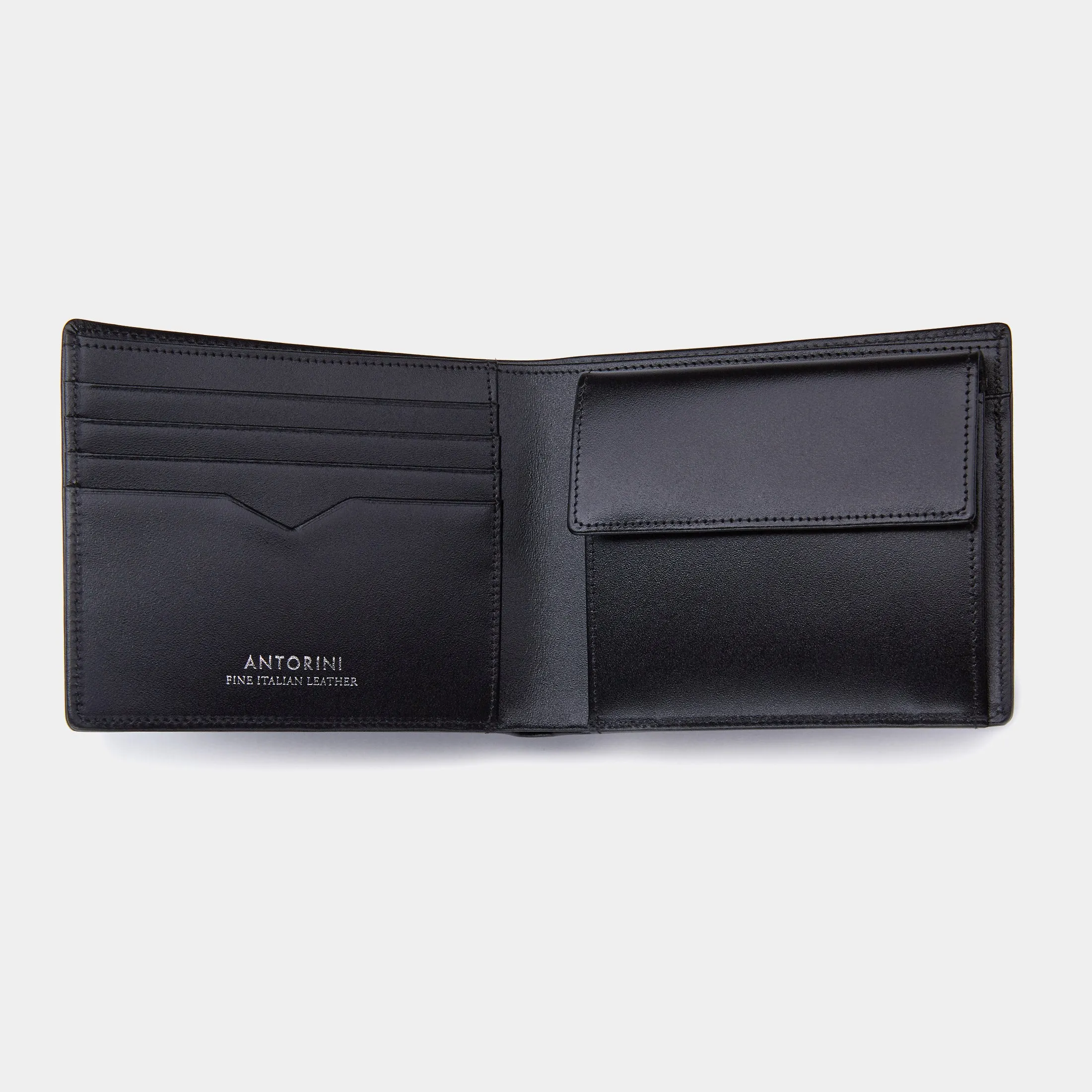 Men's Coin Wallet ANTORINI in Black Satin