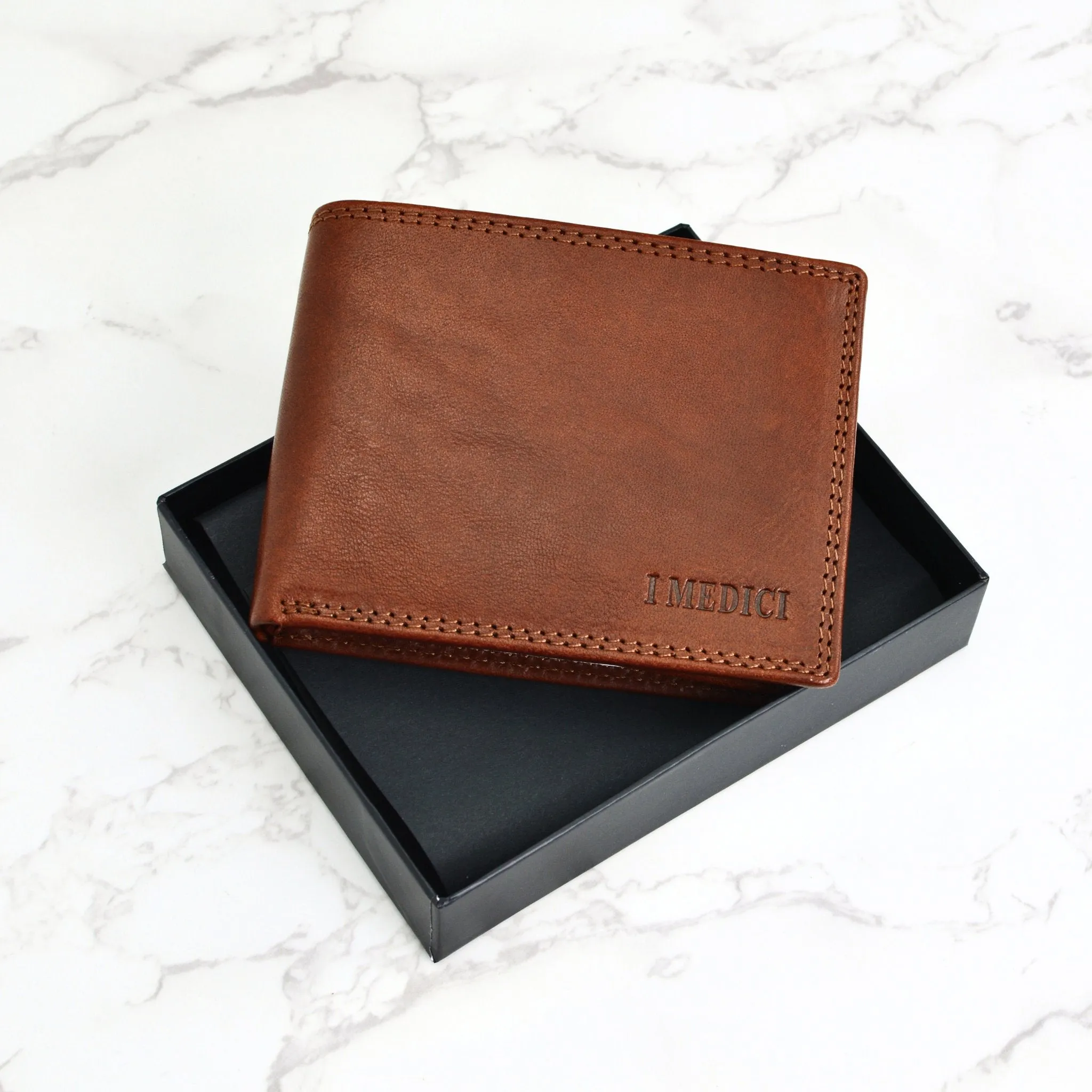 Men's Italian Leather Bi-Fold Wallet