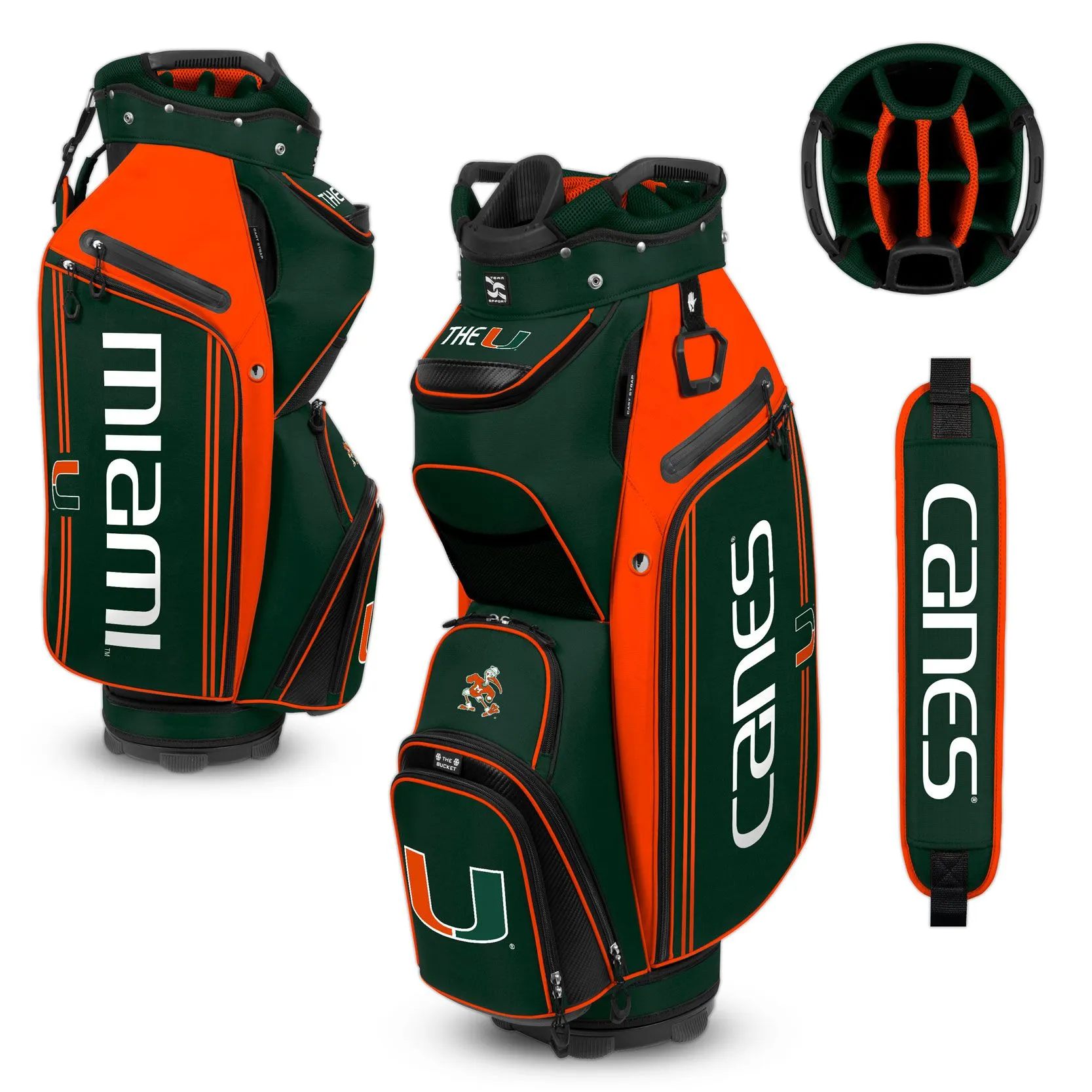 Miami Hurricanes WinCraft "The Bucket III" 14-Way Cooler Cart Golf Bag