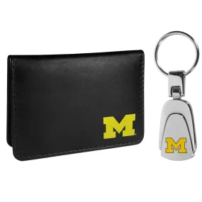 Michigan Wolverines Weekend Bi-fold Wallet & Steel Key Chain