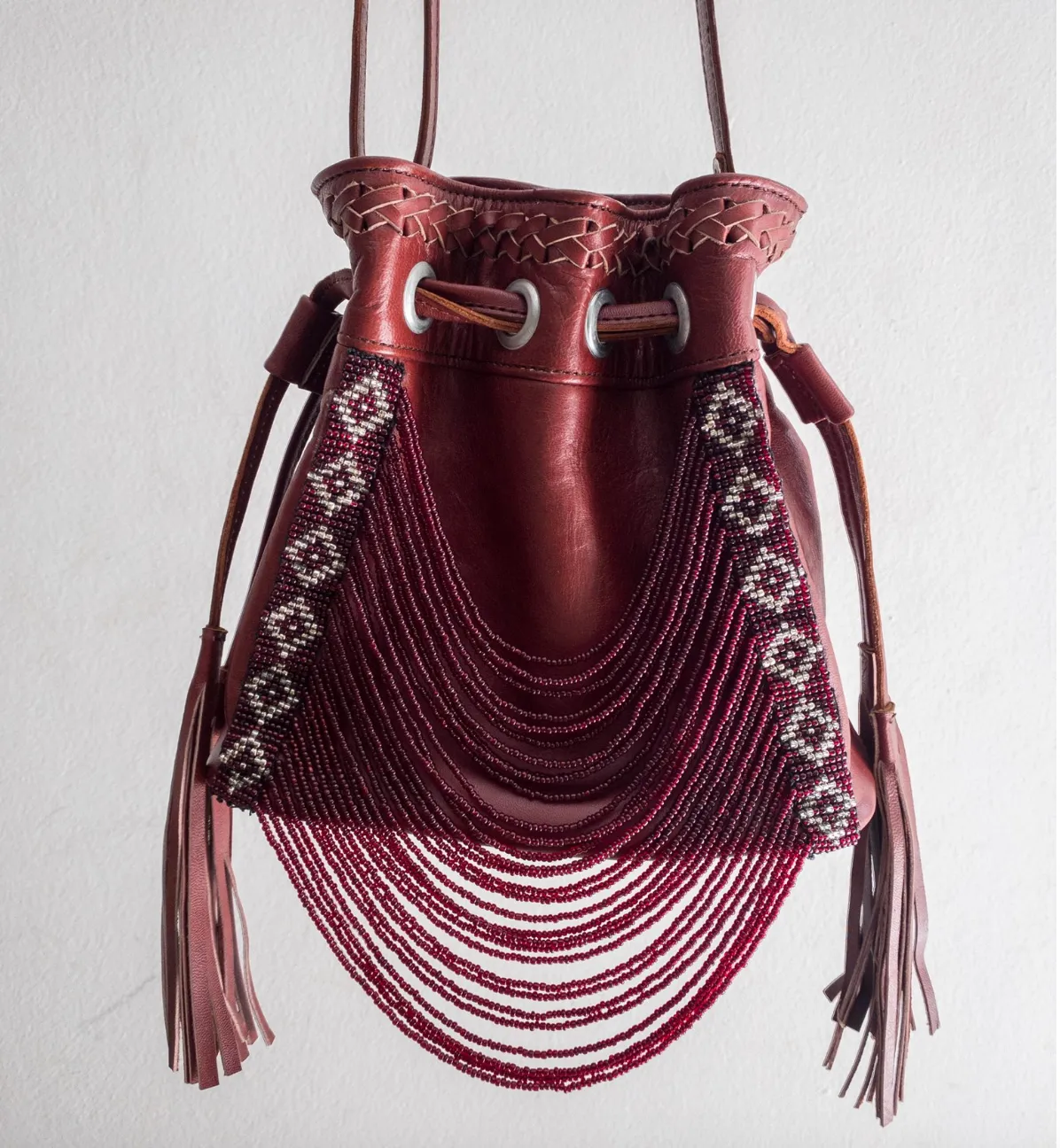 Mini Beaded Bucket Bag