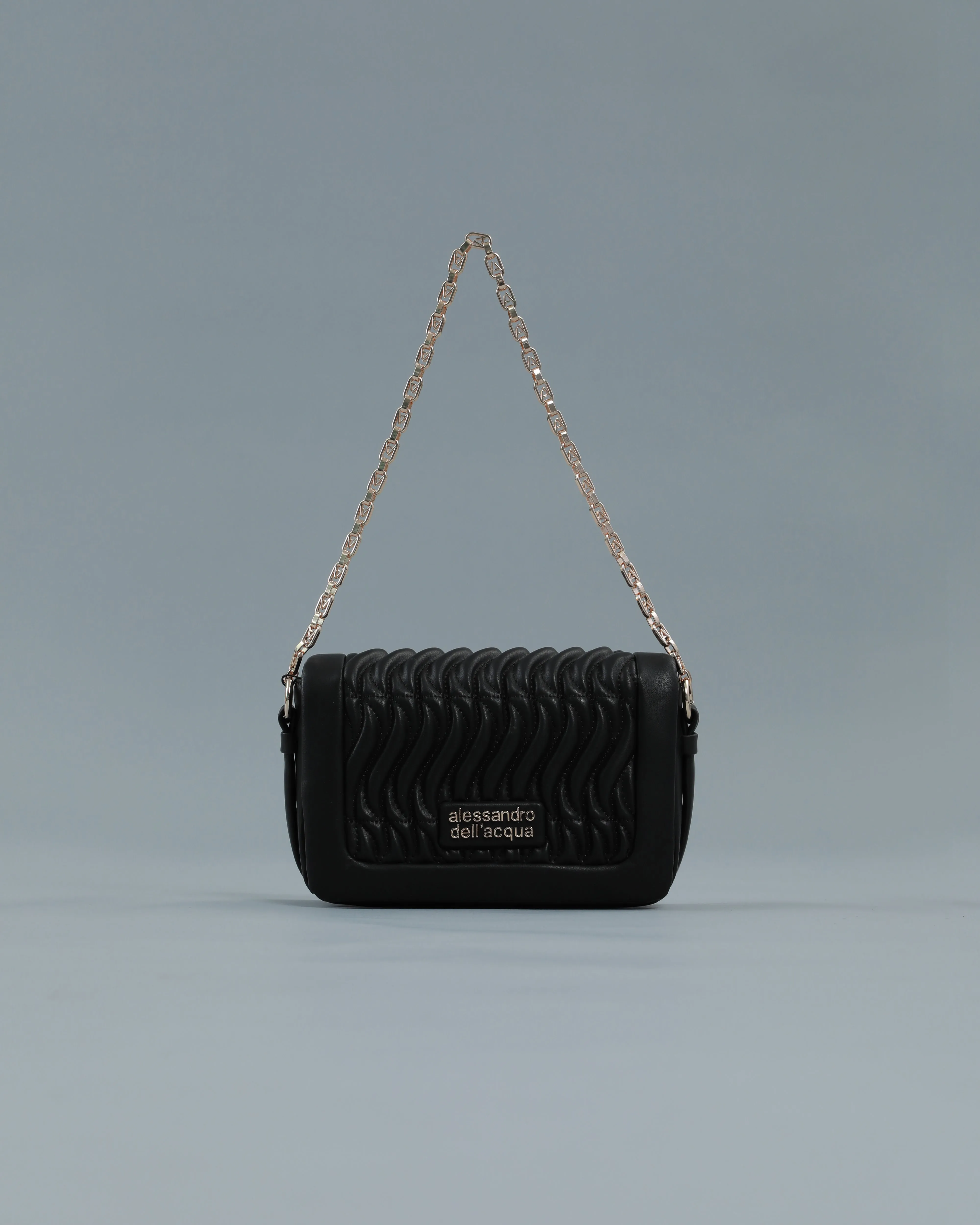 Mini Matelassé Crossbody Bag in Black