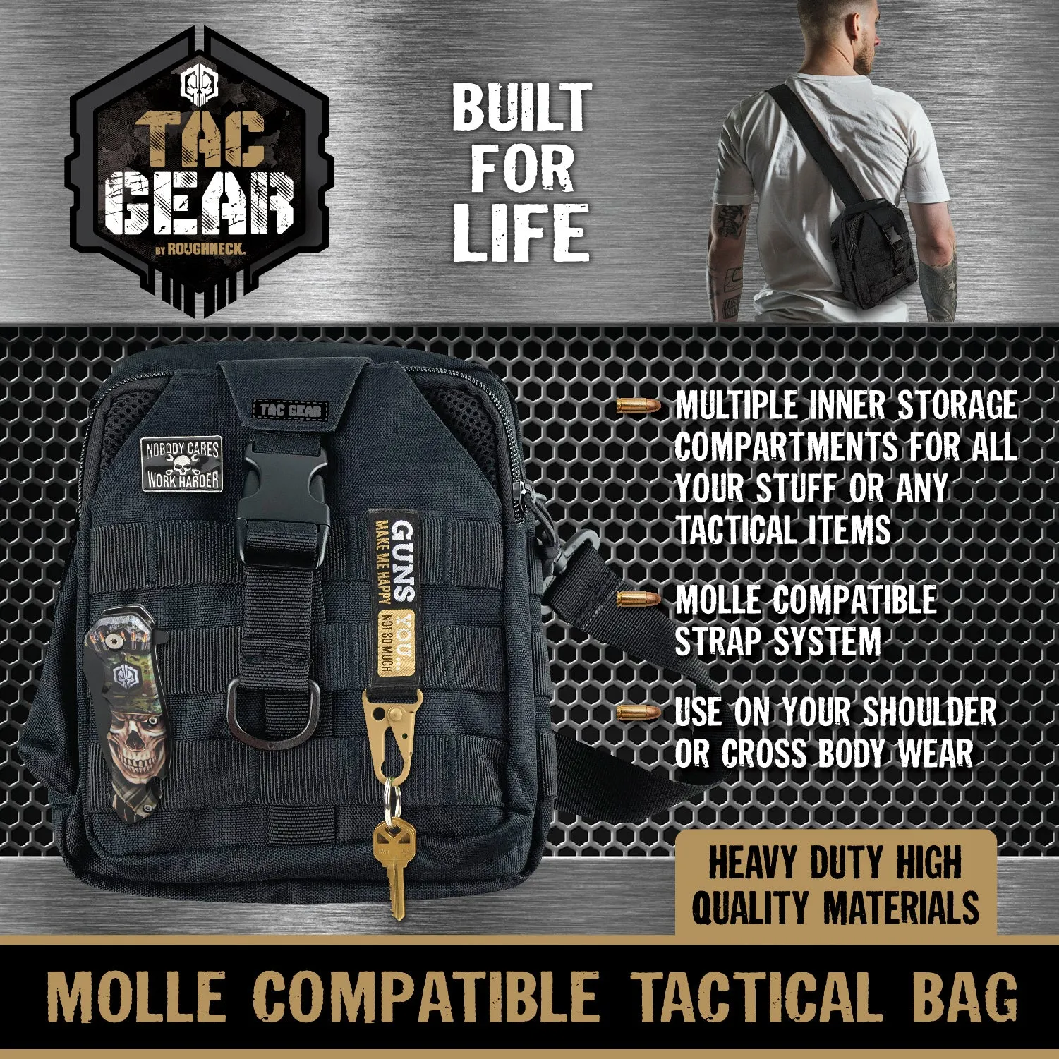 Mini MOLLE Tactical Sling Bag with Strap - 4 Pieces Per Retail Ready Display 25486