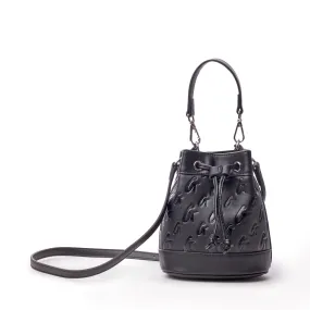 MINI MONOGRAM BUCKET BAG - BLACK