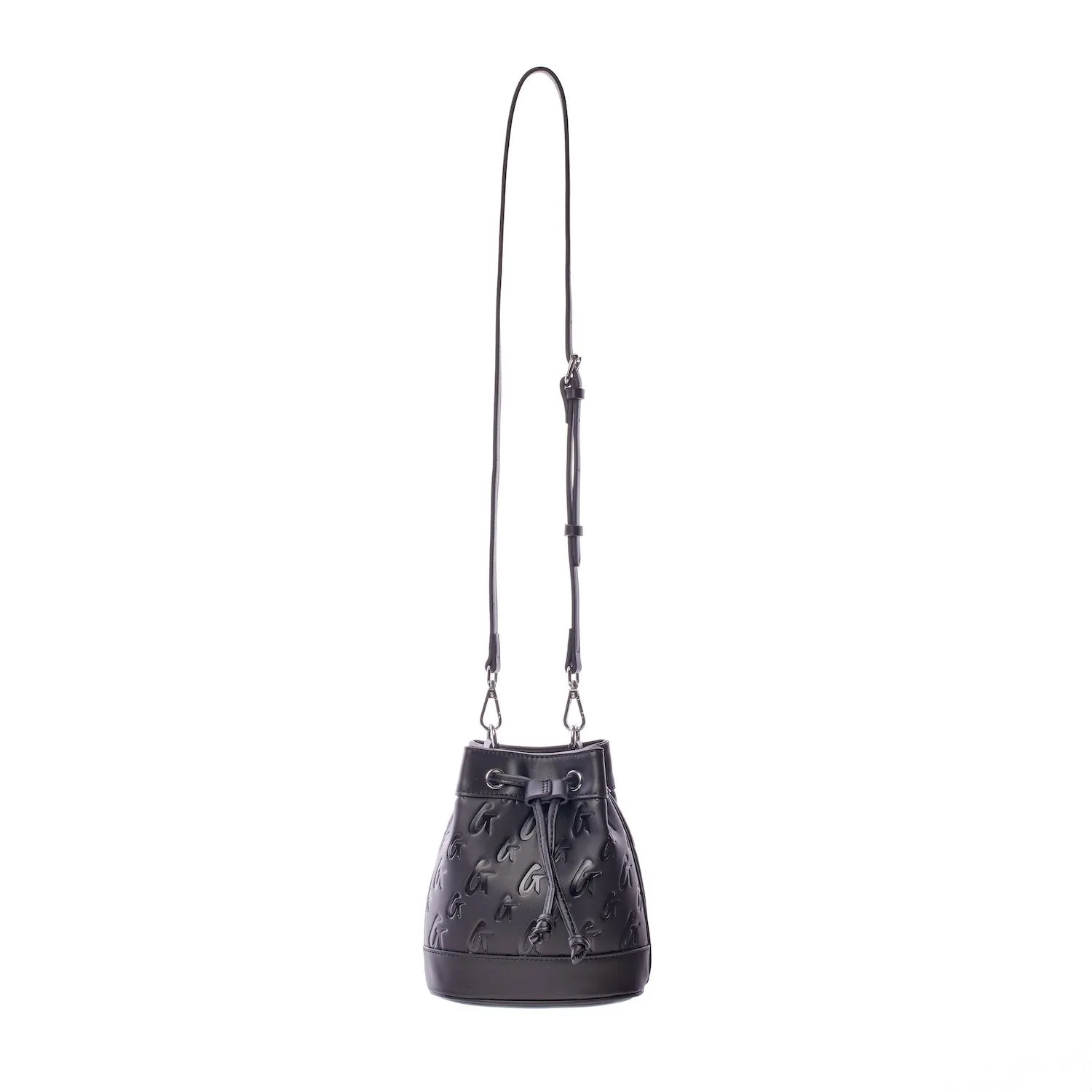 MINI MONOGRAM BUCKET BAG - BLACK