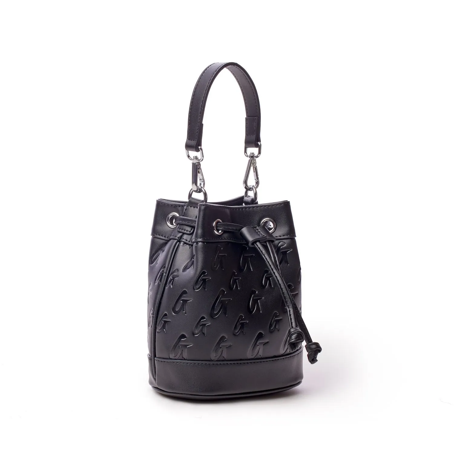 MINI MONOGRAM BUCKET BAG - BLACK