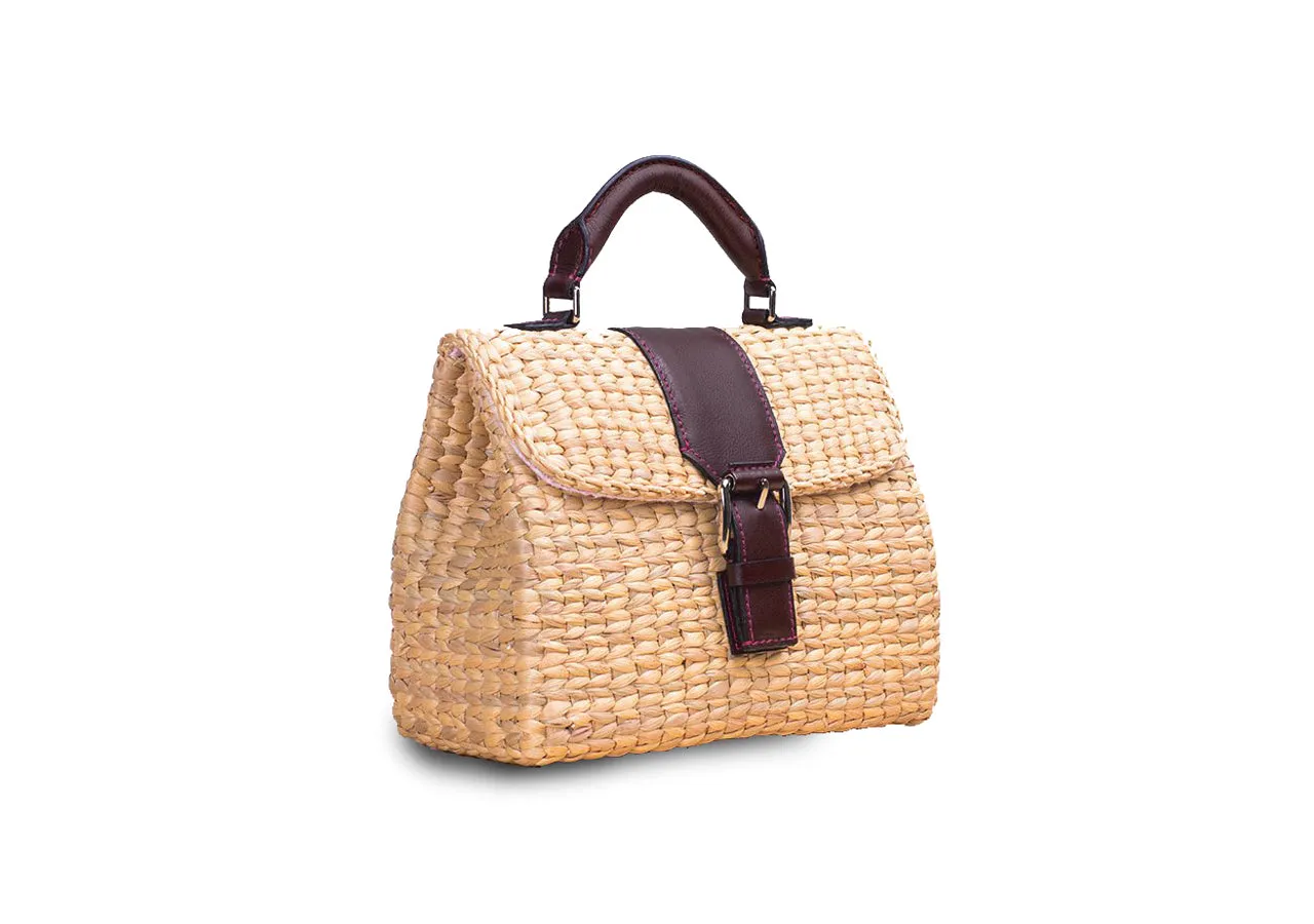 MINI VIPHA WICKER BAG (Maroon)