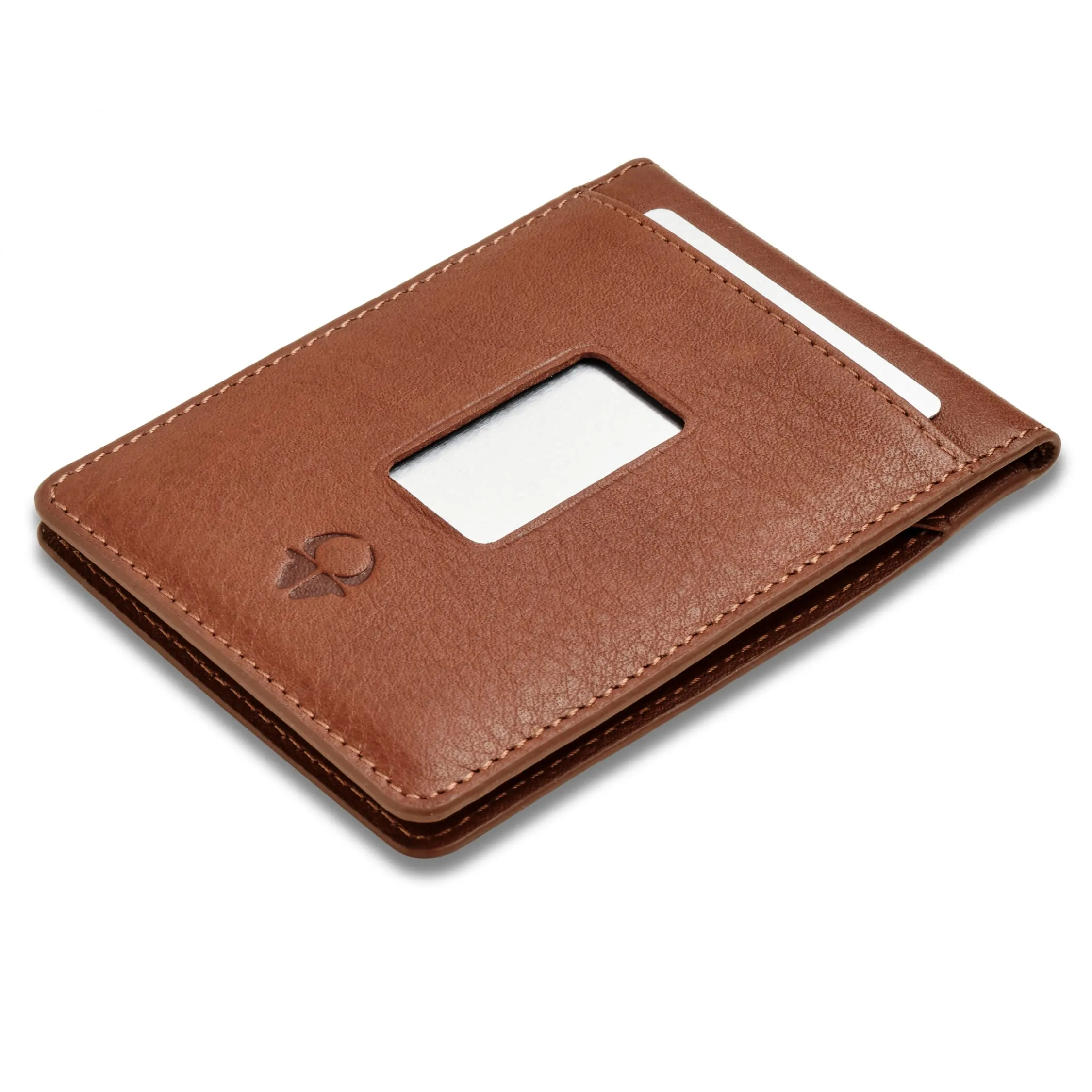 Minimalist Leather Wallet With Money Clip - Rfid Blocking Card Holder For Men