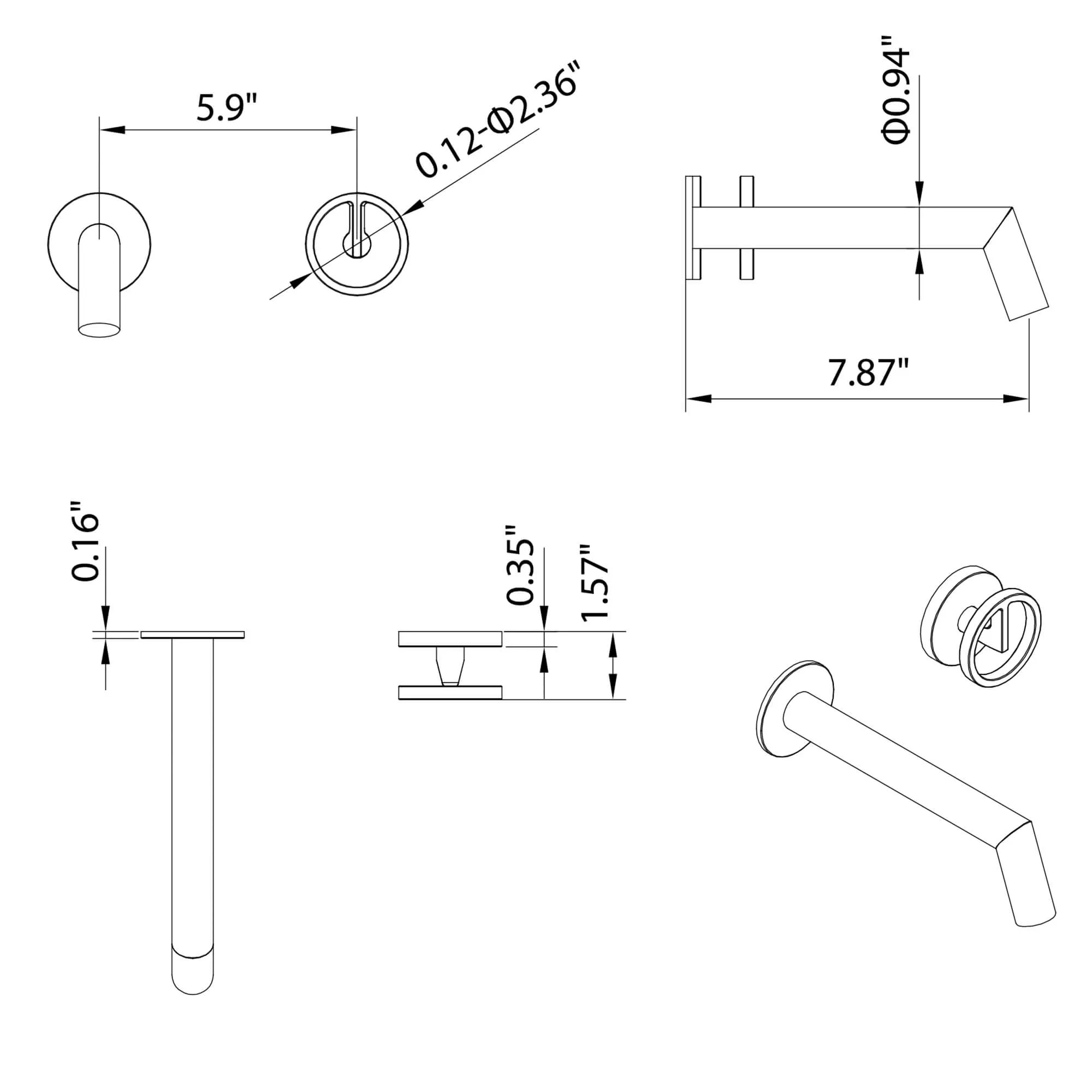 Modern Bathroom Design Wall Mount Bathroom Sink Faucet Brushed Gold JK0292