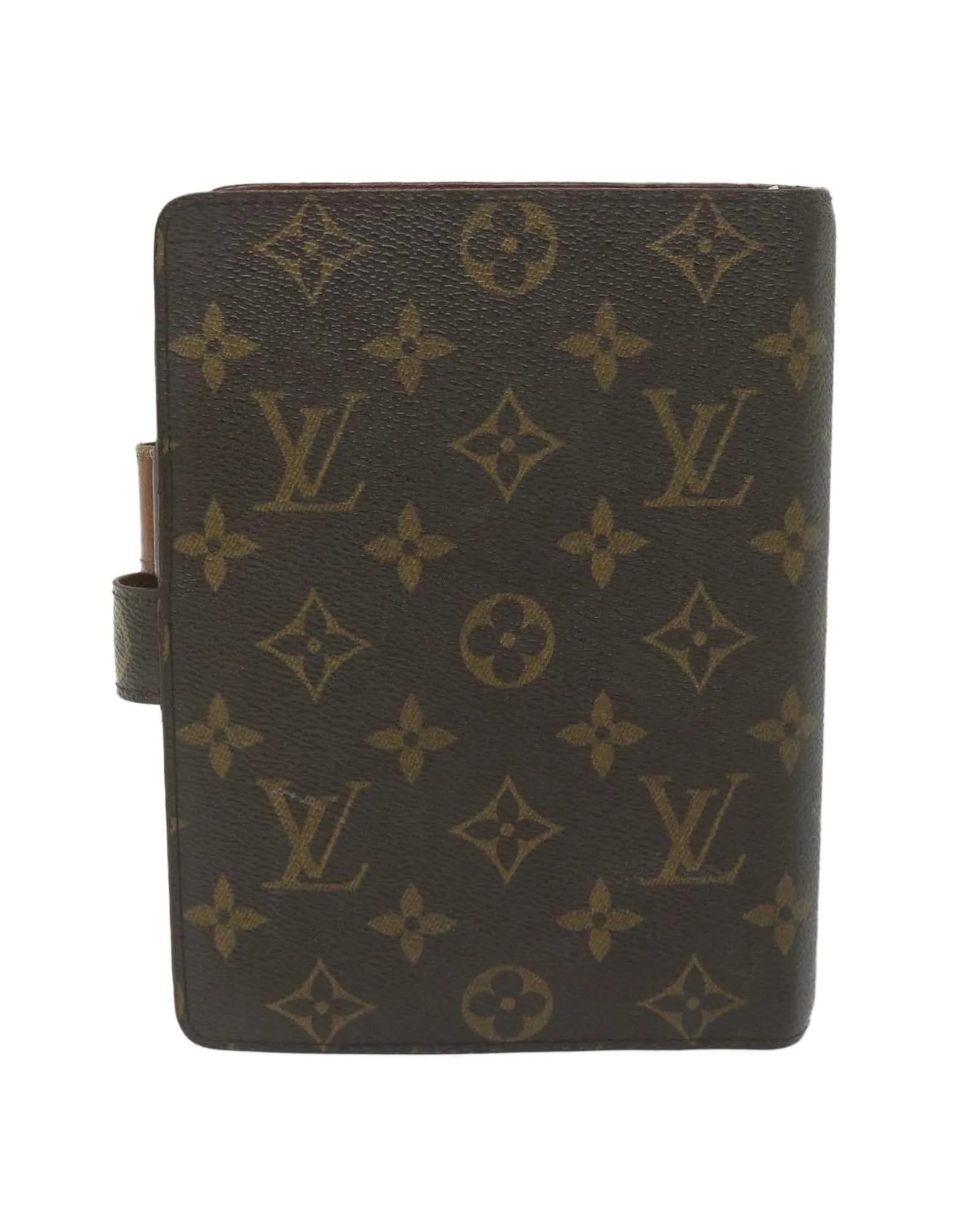 Monogram Canvas Day Planner Cover with Metal Fittings