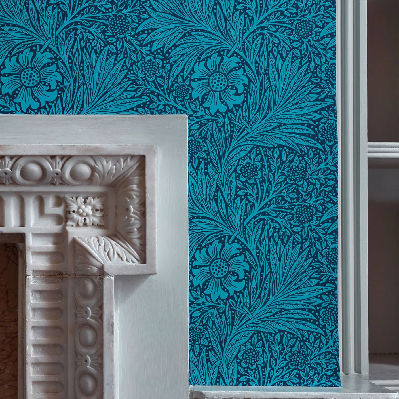 Morris & Co Marigold Navy Wallpaper