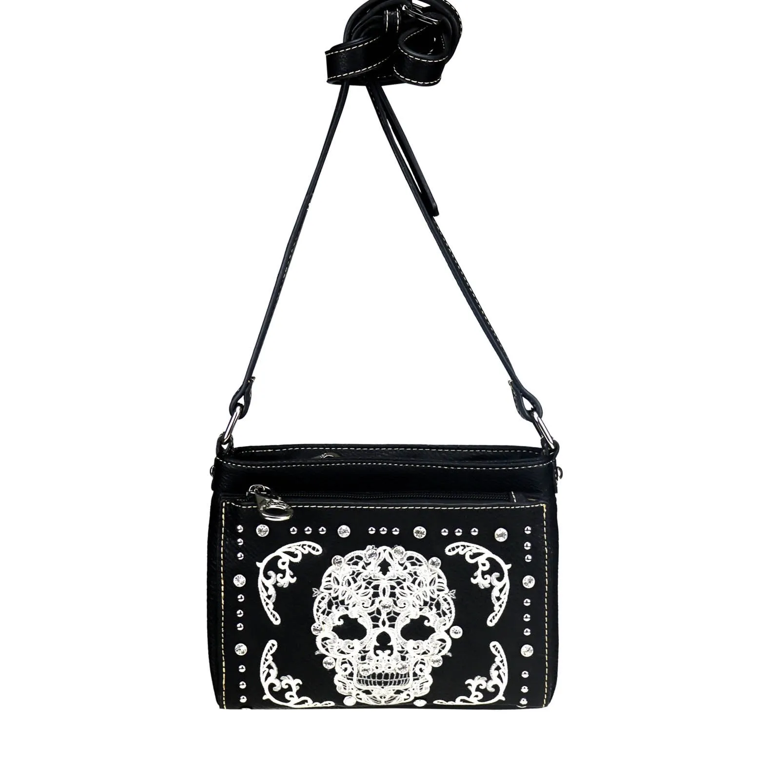 MW494-8362 Montana West Sugar Skull Collection Organizer Crossbody