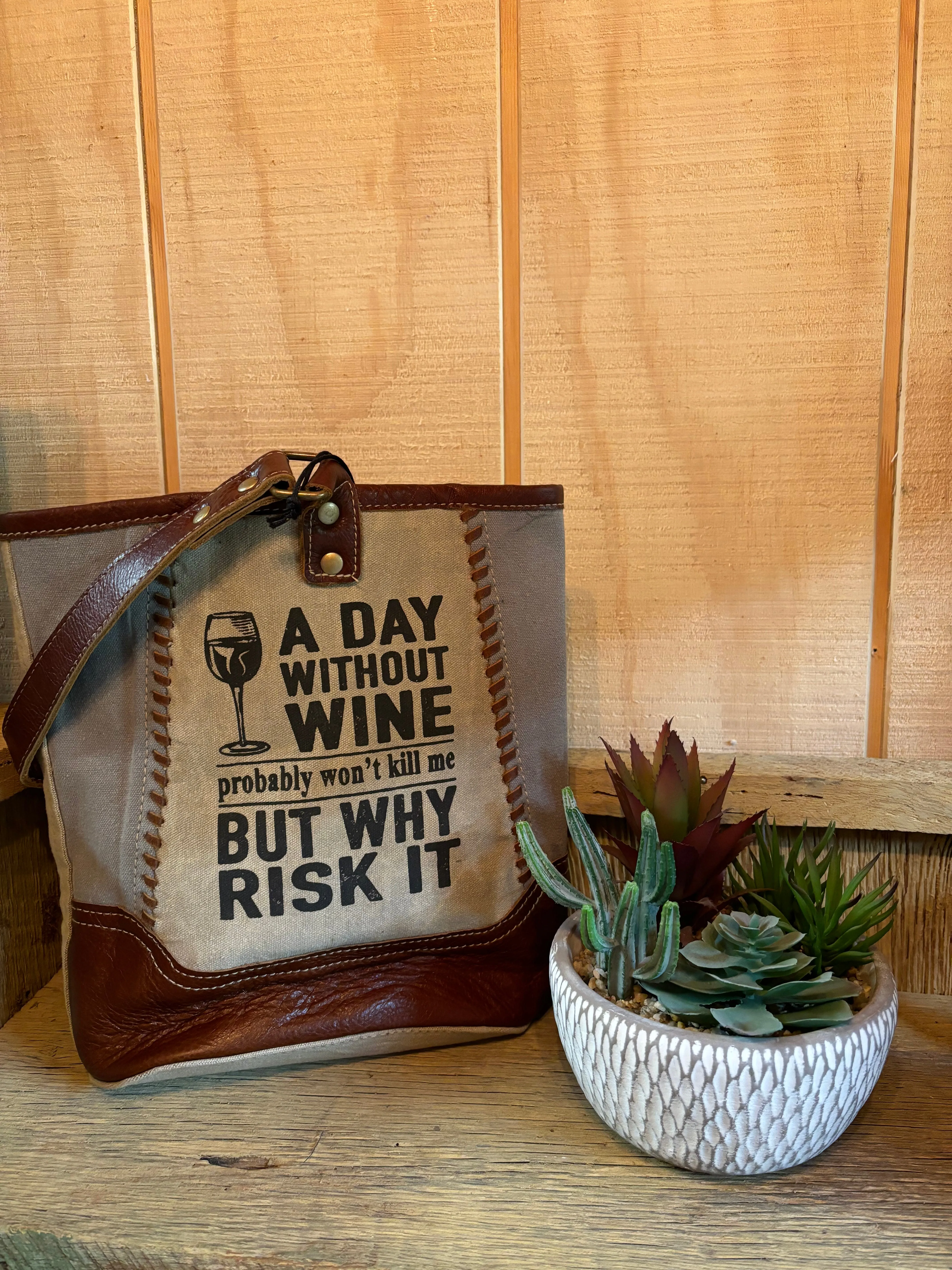 Myra Bag Why Risk It Double Wine Bag S-9897