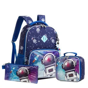 (NET) Astronaut School Backpack With Insulated Lunch Box And Pencil Case Set Of 3 Pcs