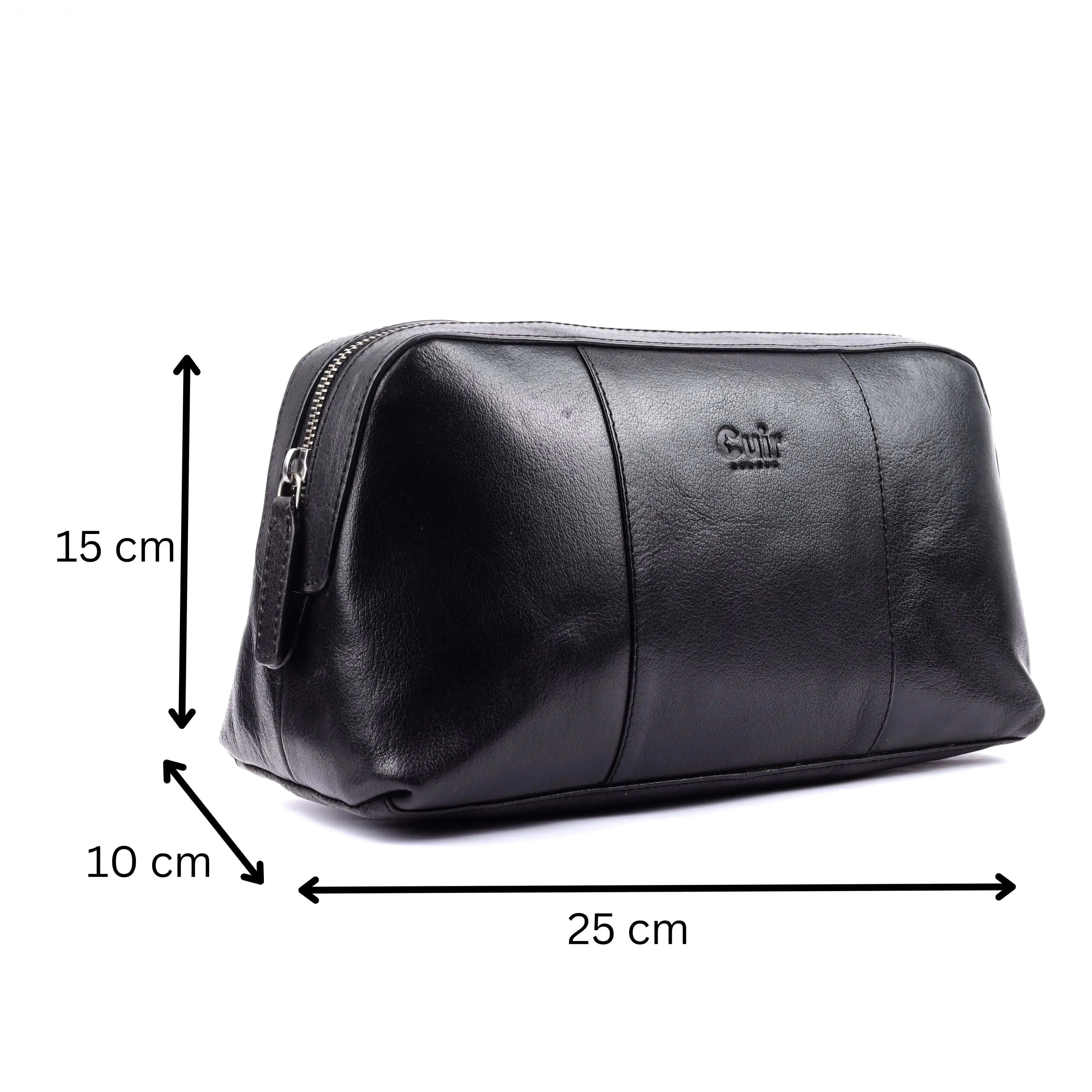 New Design Black Leather Wash Bag for Travel