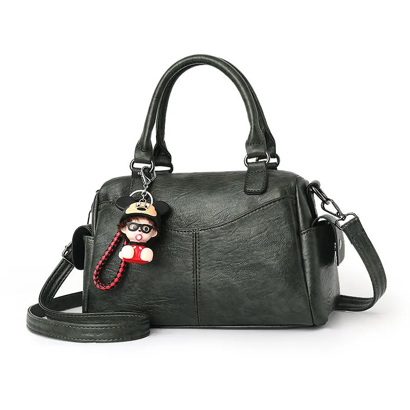 New European and American Fashion Cute Doll Handbag Solid Color Retro Practical Pillow Bag