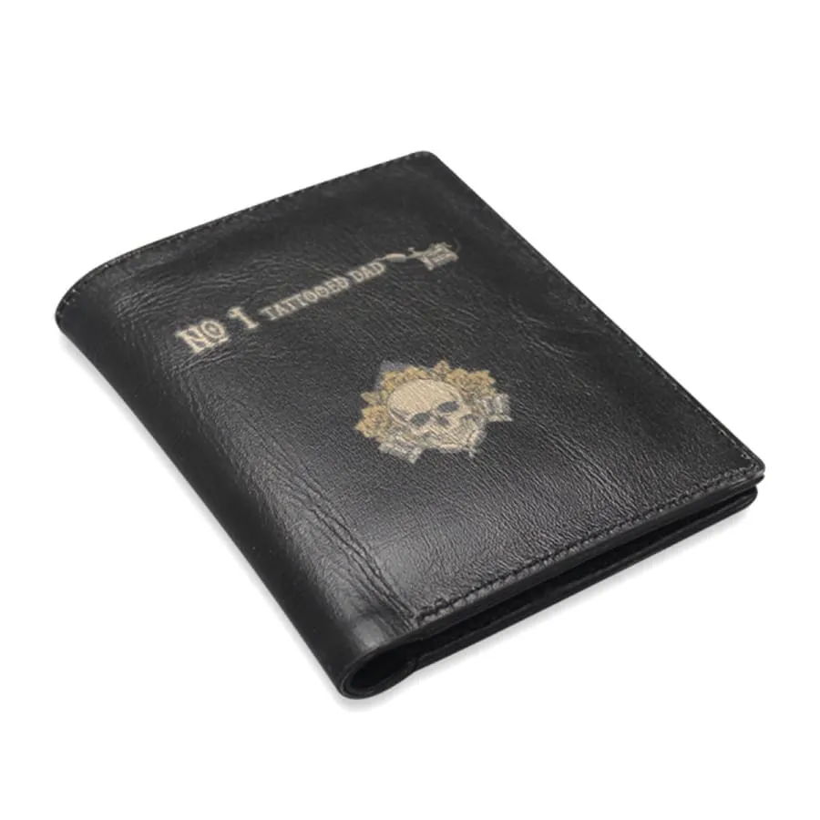 No. 1 Tattooed Dad Men's Leather Wallet| Tattooed Dad's Gift