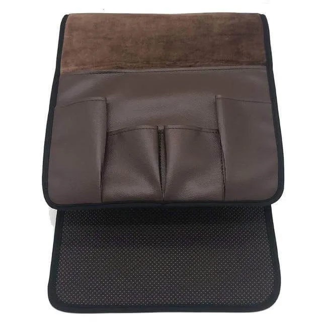 Non-slip 5 Pockets Leather Arm Rest Chair Organizer