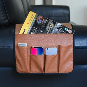 Non-slip 5 Pockets Leather Arm Rest Chair Organizer