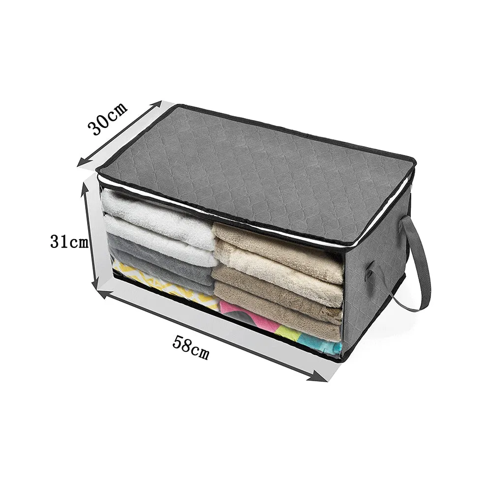 Non-Woven Quilt Clothes Organizing Storage Box with Lids