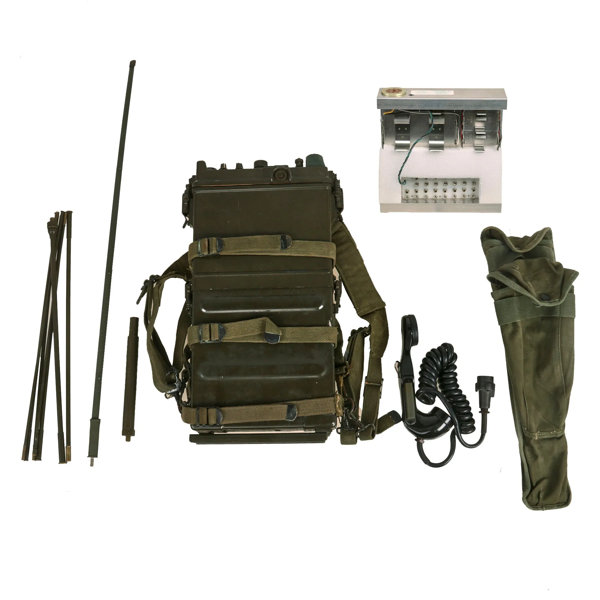 Original U.S. Korean & Vietnam War RT-176 AN/PRC-10 Backpack Radio Rig with ST-120/PR Harness & BA-279/U Battery Adapter