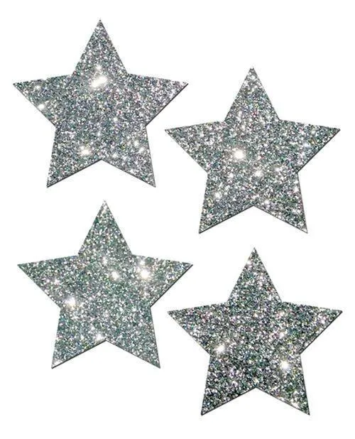 Pastease Petites Glitter Star - Silver O-s Pack Of 2 Pair