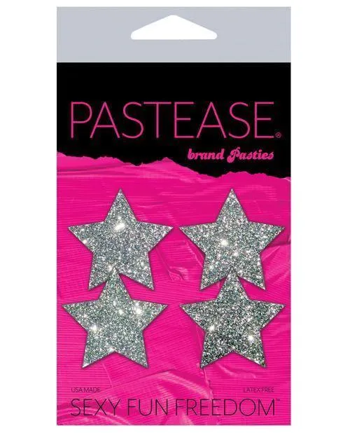 Pastease Petites Glitter Star - Silver O-s Pack Of 2 Pair