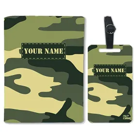 Personalised Passport Cover and Baggage Tag Combo -Military Army Camo