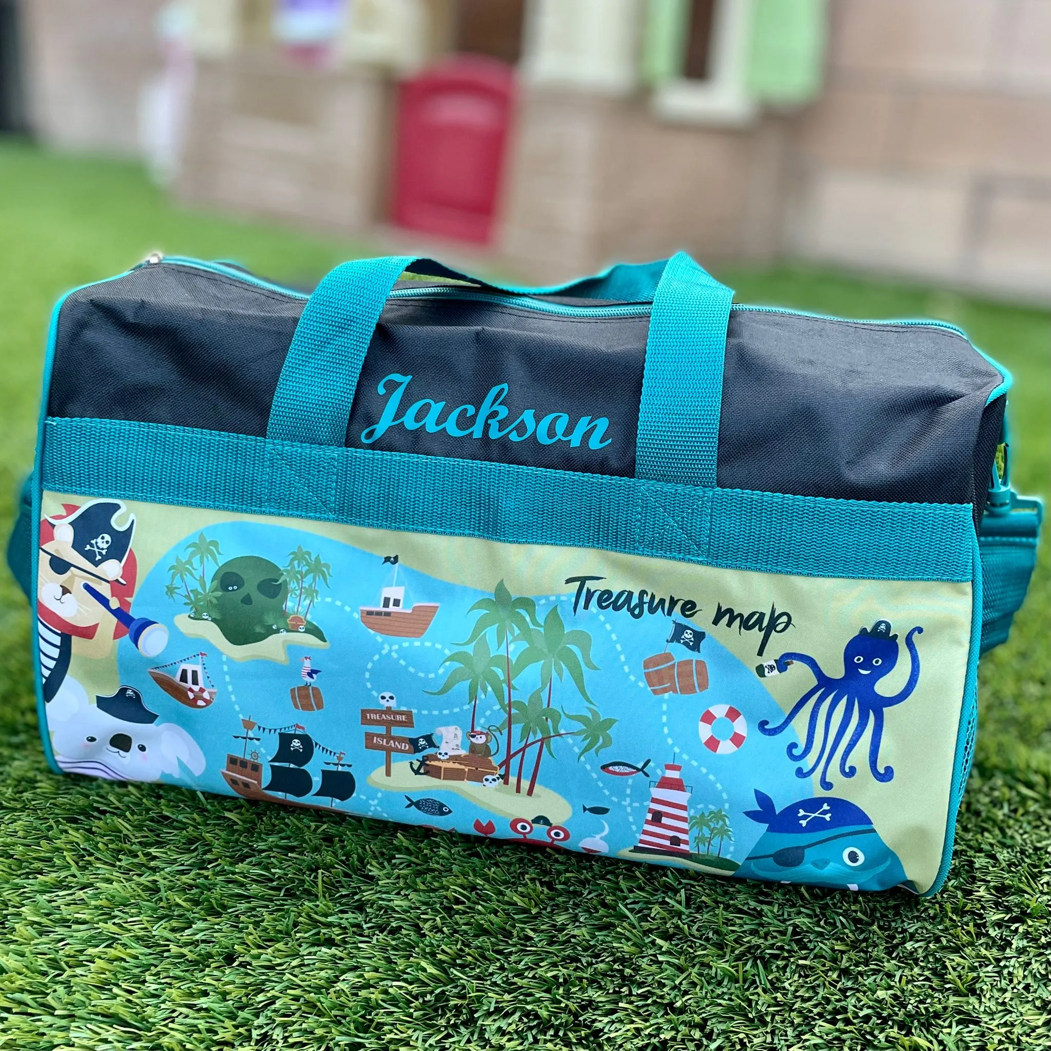 Personalized Kid's Travel Duffel Bag - Treasure Map