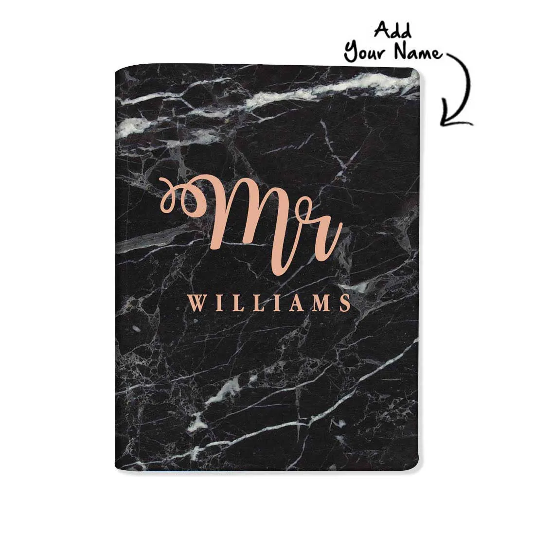 Personalized Passport Cover Luggage Tag Set - Mr Black Marble