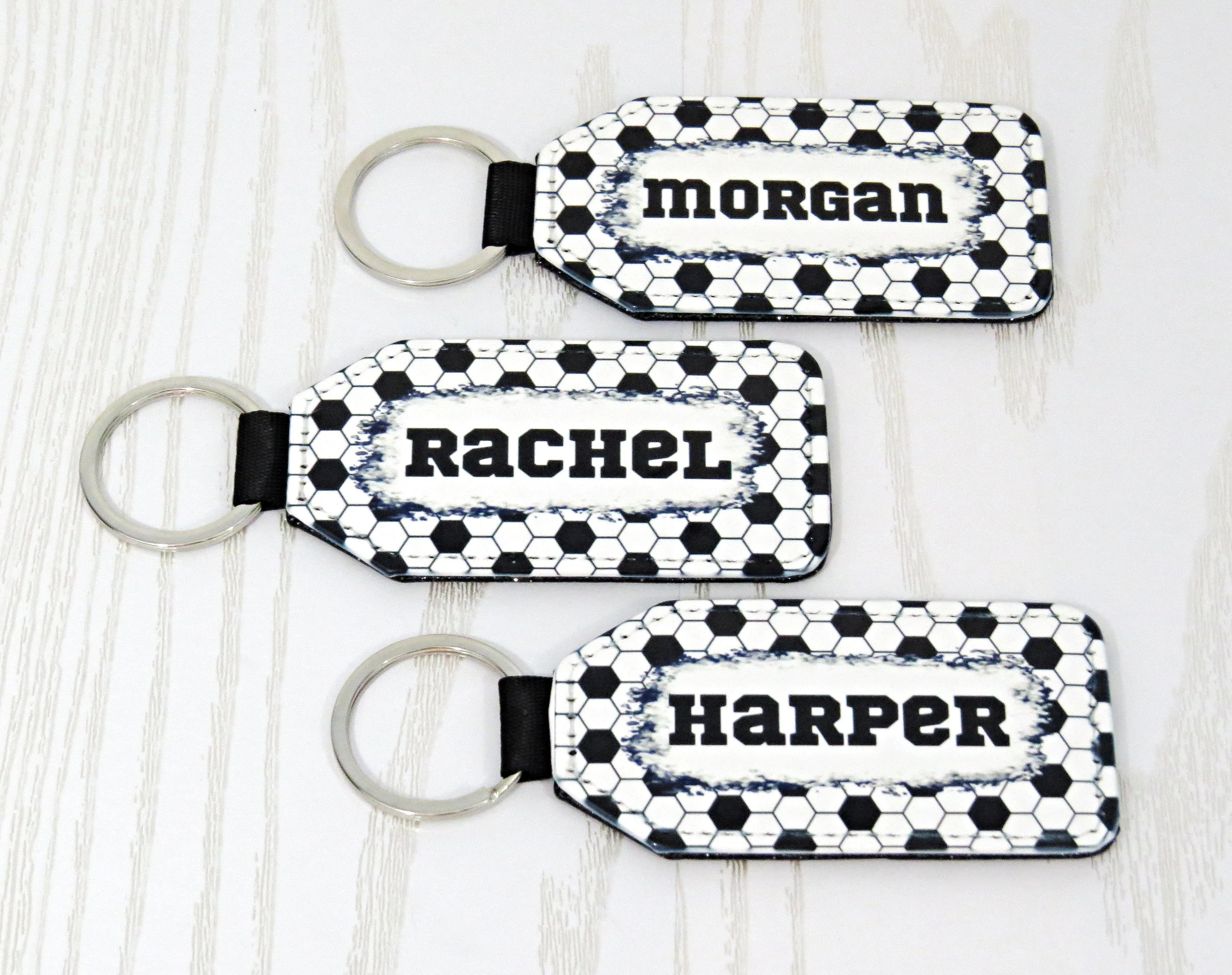 Personalized Soccer Keychain - Sports Keychain - Soccer Bag Tag - Sports Bag Tag - Soccer Name Tag