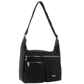 Pierre Cardin Nylon Anti - Theft Cross Body Bag - Black